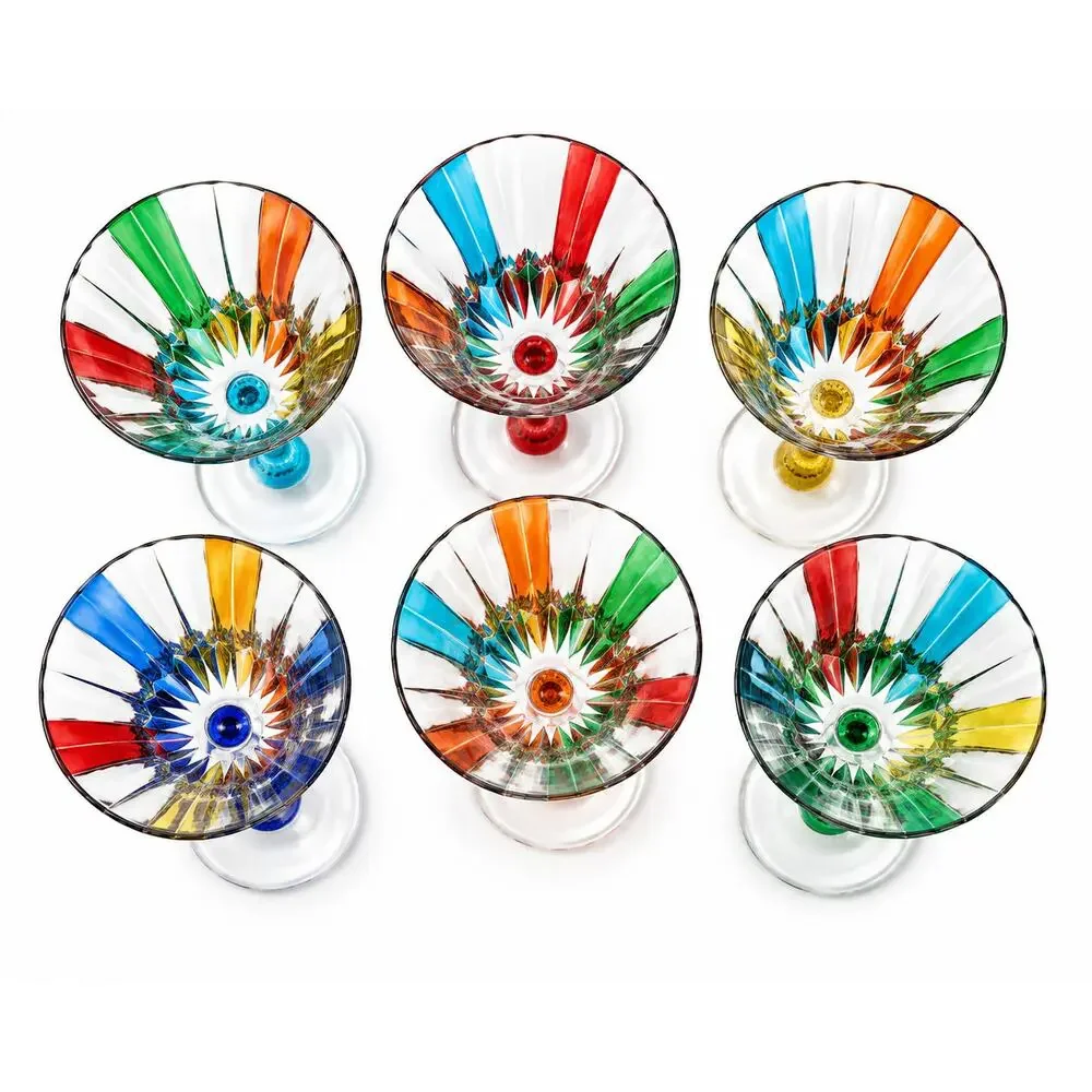 CC Zecchin Swatch Italian Crystal Wine Glasses Set of 6
